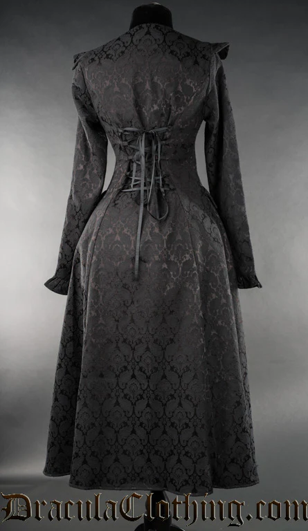 Black Brocade EGA Coat - Image 4