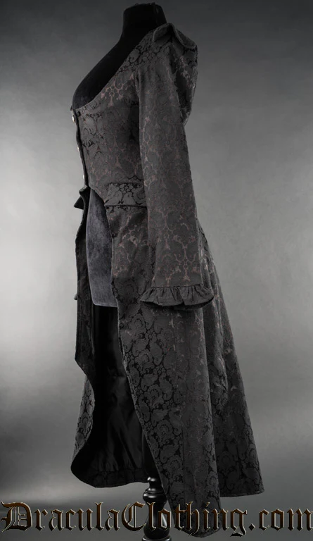 Black Brocade EGA Coat - Image 5