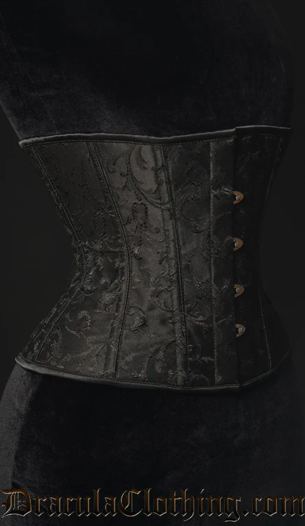 Black Brocade Corset - Image 4