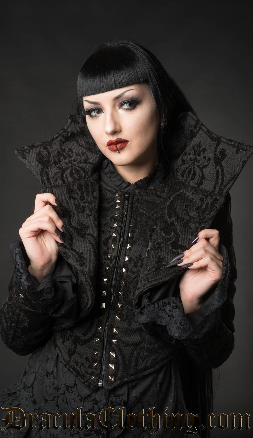 Black Brocade Evil Queen Jacket - Image 5