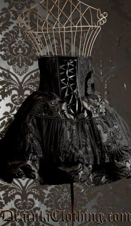 Black Brocade Skirt - Image 3