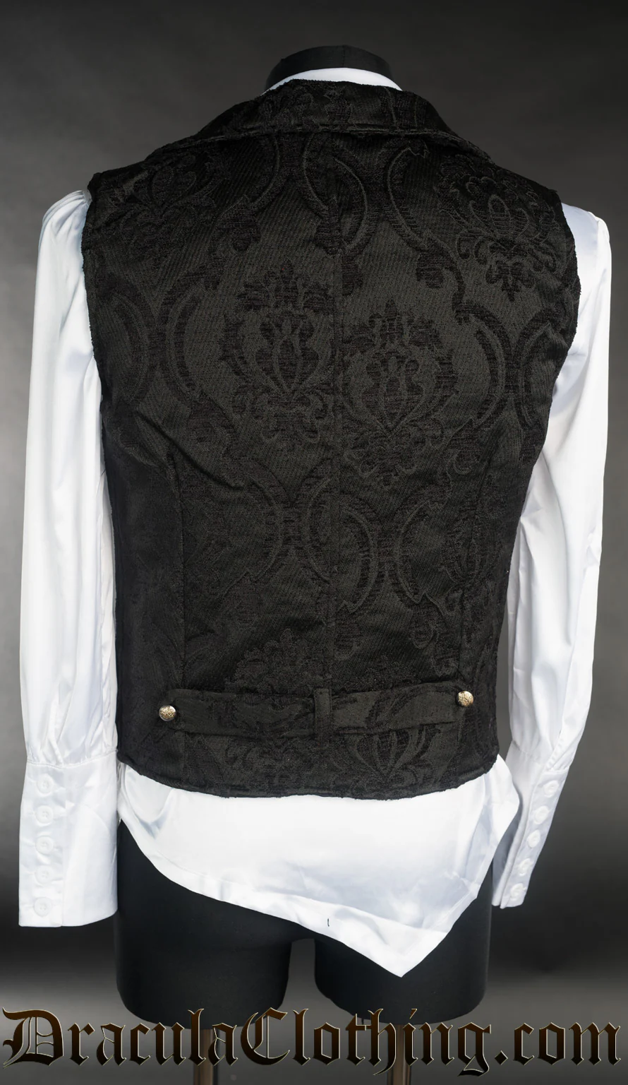 Black Brocade Waistcoat - Image 3