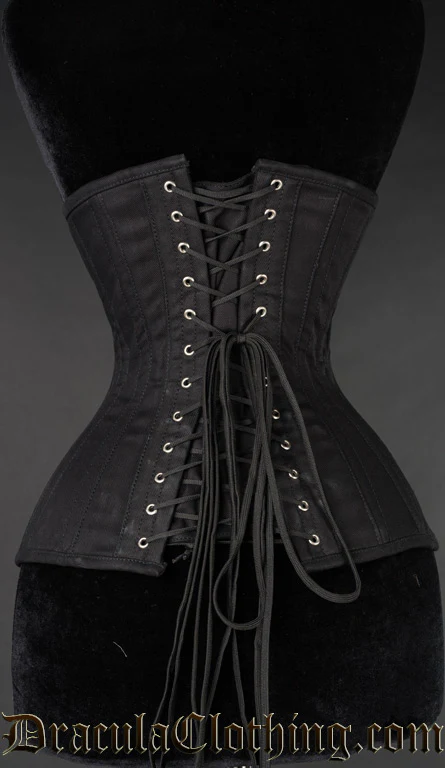 Black Cotton Extreme Waist Corset - Image 3