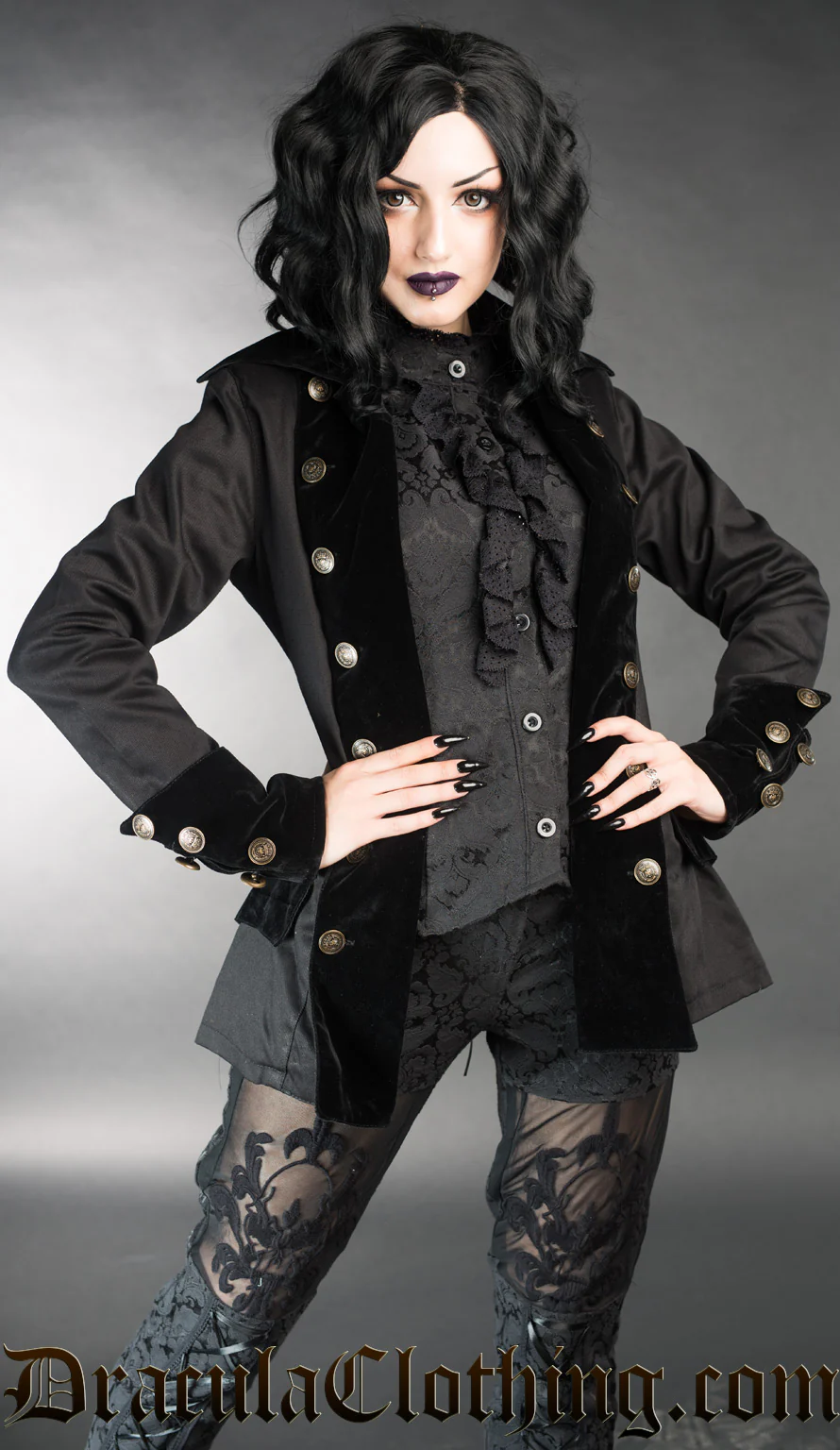 Black Female Pirate Jacket - Image 3