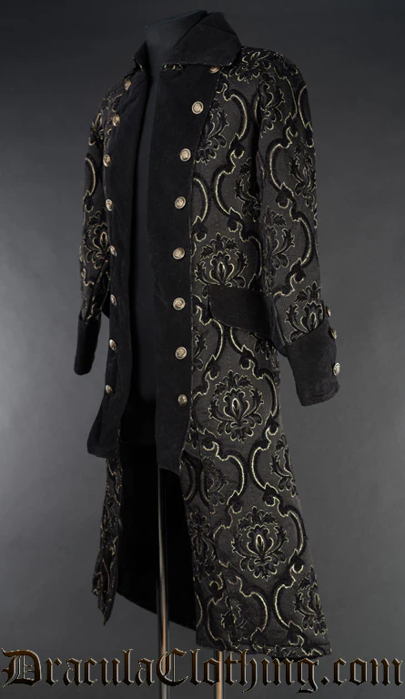 Black Jacquard Pirate Coat - Image 3