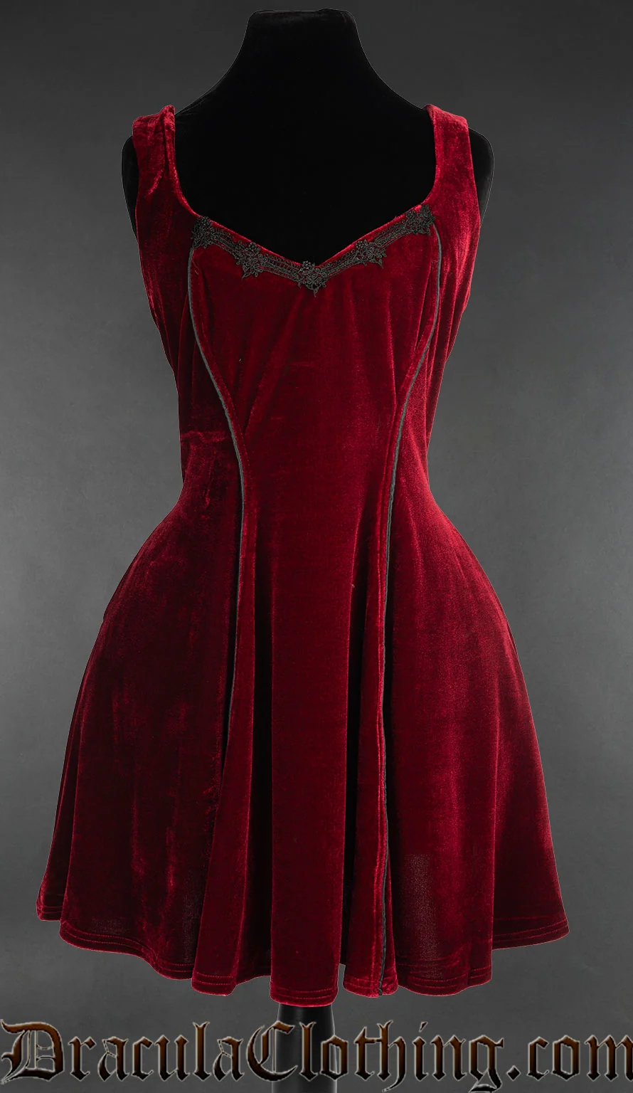Bordeaux Velvet Pocket Dress - Image 3