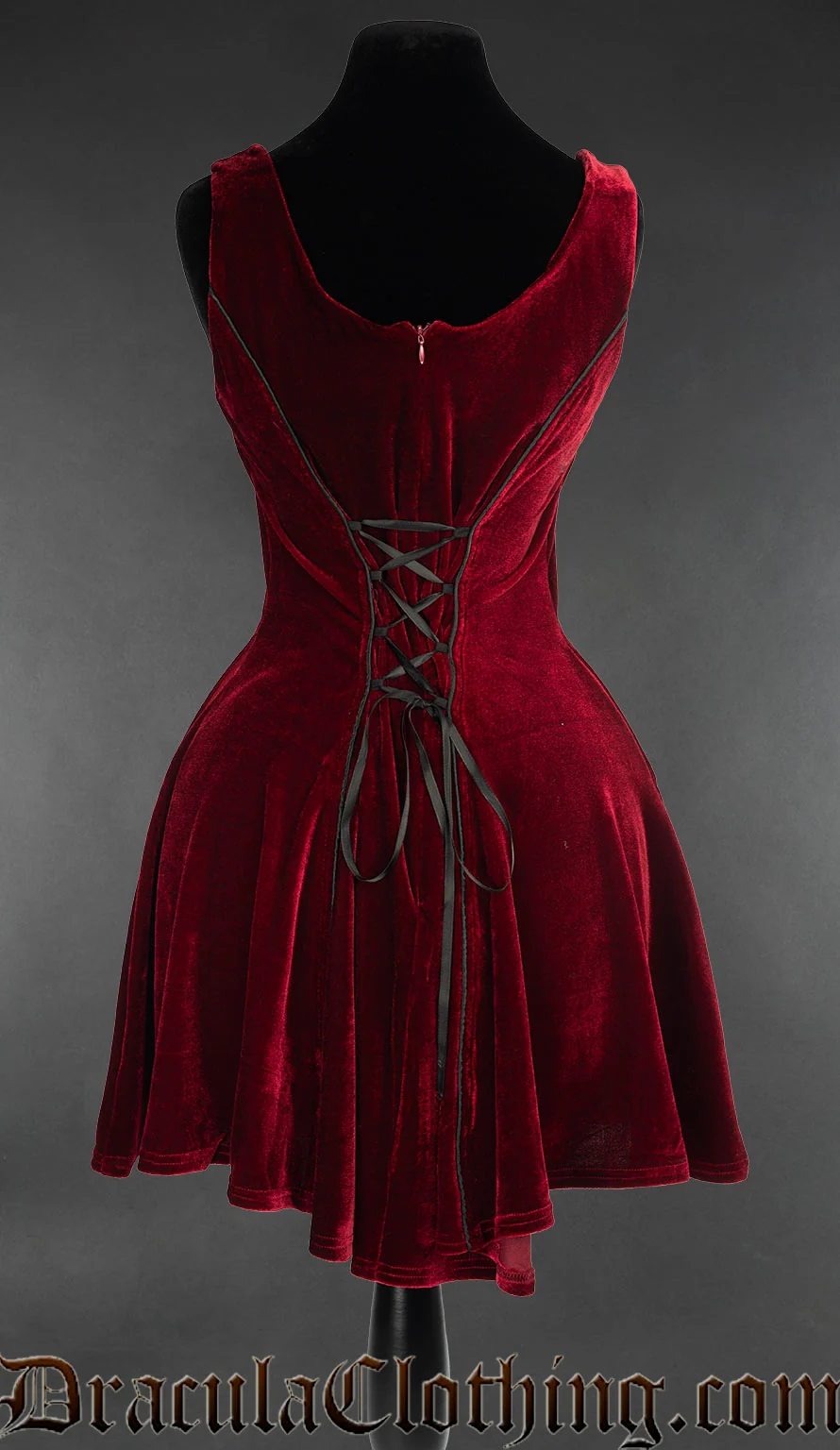 Bordeaux Velvet Pocket Dress - Image 5