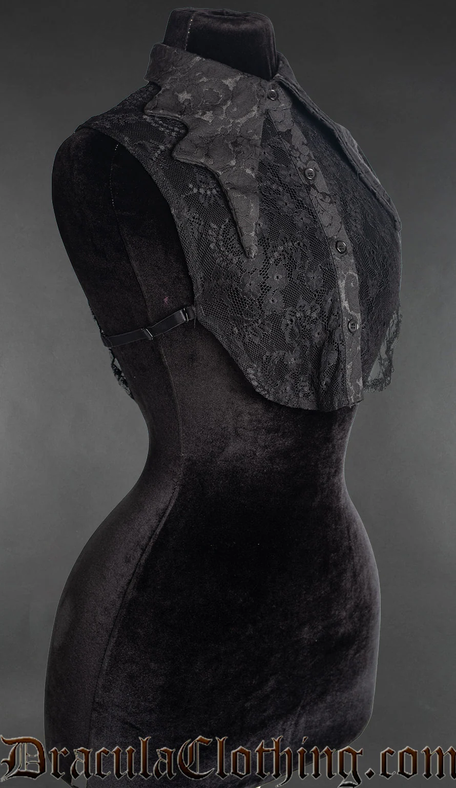 Brocade Bat Lapel Collar - Image 3