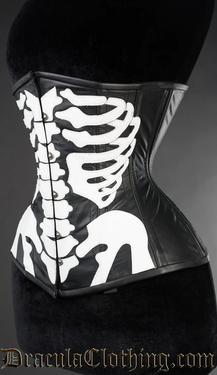 Faux Leather Skeleton Underbust Corset - Image 4
