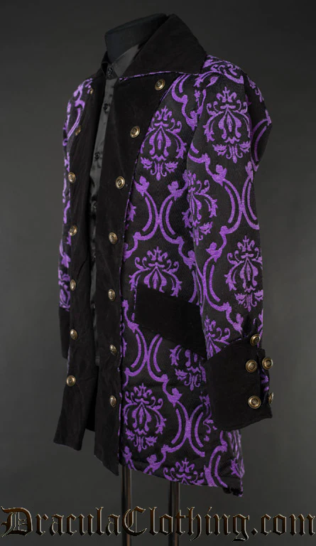 Purple Jacquard Pirate Jacket - Image 3