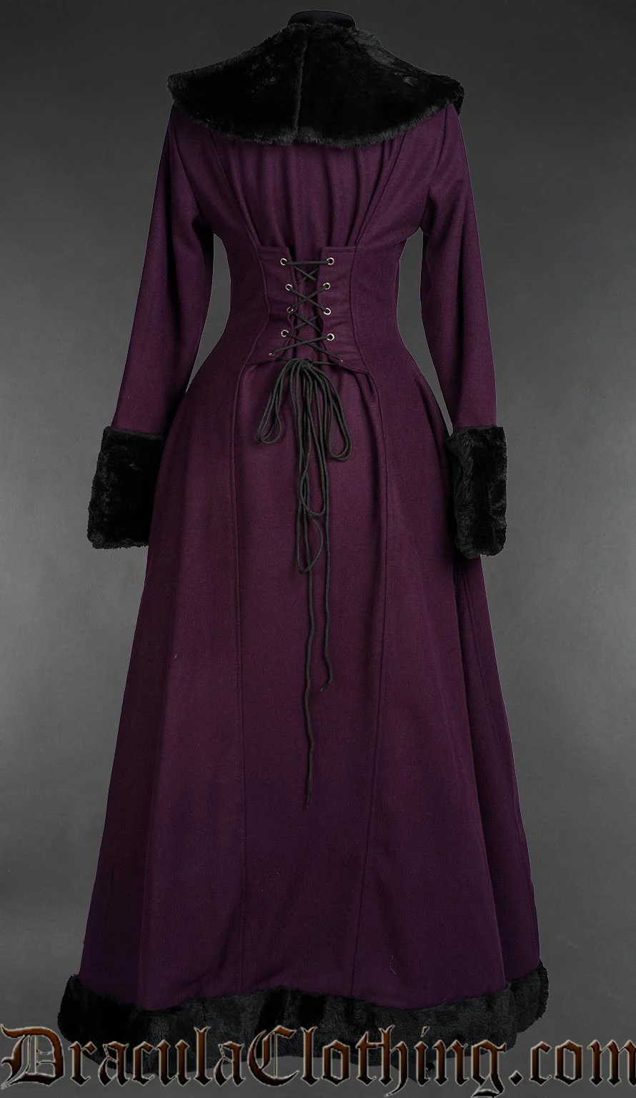 Purple Wool Pocket Winter Coat - Image 3